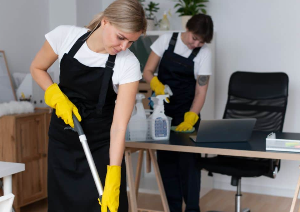 Team of professional commercial cleaners